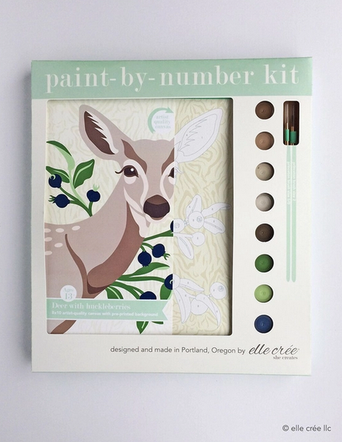 Deer with Huckleberries Paint-by-Number Kit - Art Noise Deer with Huckleberries Paint-by-Number Kit Elle Cree Paint by Numbers art-noise.myshopify.com deer-with-huckleberries-paint-by-number-kit