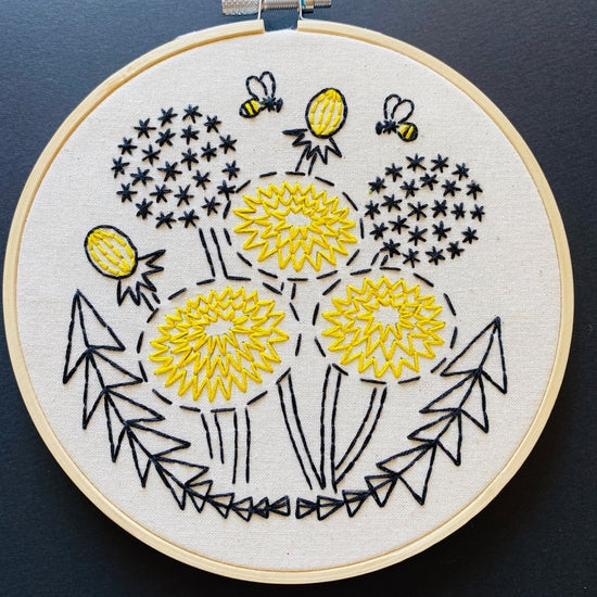 Hook, Line &amp; Tinker Embroidery Kits - Bee Kind, Dandelion