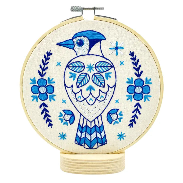 Hook, Line &amp; Tinker - Embroidery Kit - Folk Blue Jay