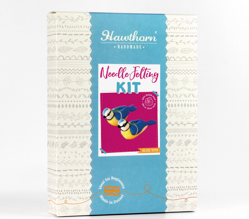 Hawthorn Handmade - Blue Tits Needle Felting Kit - Art Noise