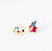 Yellow Owl Workshop - Brush and Palette Earrings - Art Noise