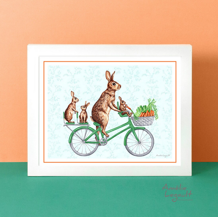 Amélie Legault - Bunnies on a Bike Art Print - Art Noise