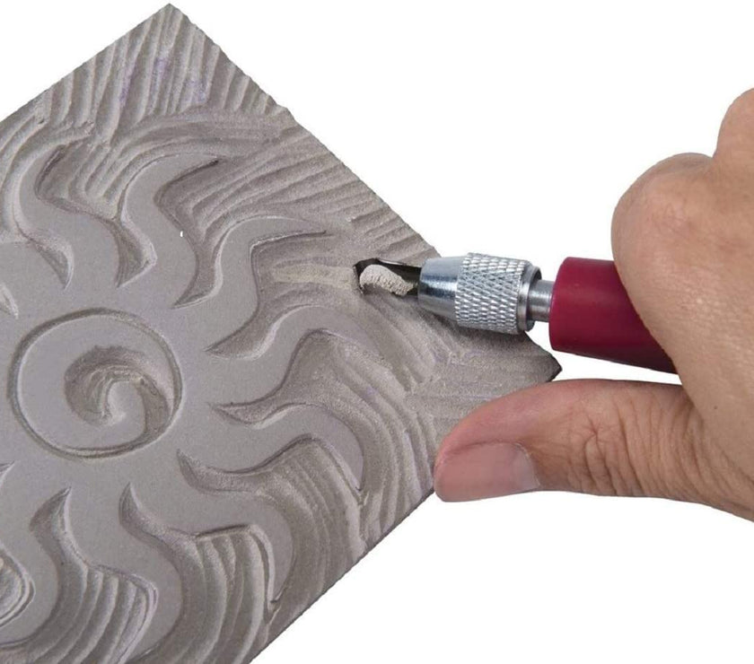 Speedball Red Baron Lino Block (Mounted) Grey (Various SIzes) - Art Noise