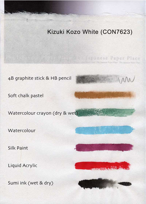 Japanese Paper - Kizuki Kozo White (Sized) HM - 24x39" - Art Noise