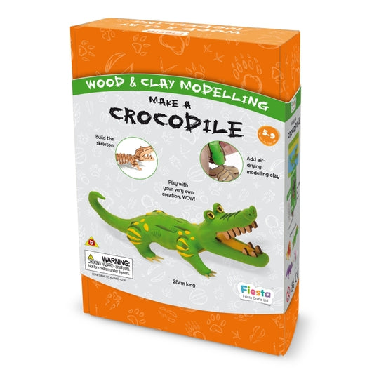 Babalu - Make A Crocodile - Wood and Clay kit