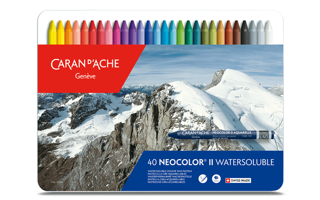 Caran d'Ache - Classic Neocolor II Water Soluble Wax Crayon - Tin Box Sets - Art Noise
