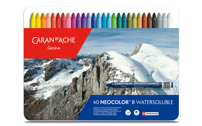 Caran d&#39;Ache - Neocolor Il, metal box 40 pastels assorted - 7500.340 (4441982828631)