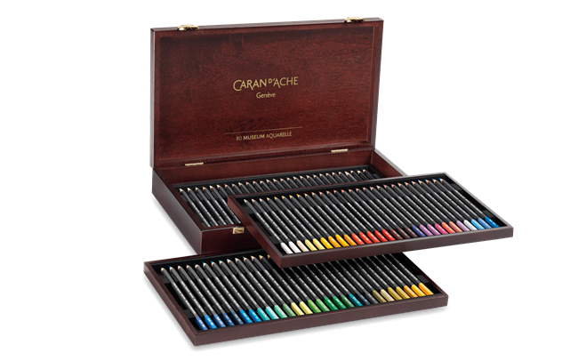 Caran d'Ache - Museum Watercolour Pencil - Wooden Box Set of 76 - Art Noise