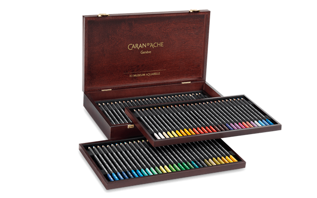 Caran d&#39;Ache - Museum Watercolour Pencil - Wooden Box Set of 76