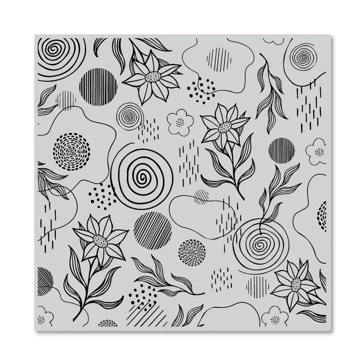 Hero Arts - Rubber Cling Stamp - Flowers and Swirls - Art Noise