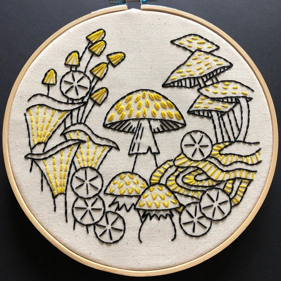 Hook, Line &amp; Tinker Embroidery Kit - Mushrooms