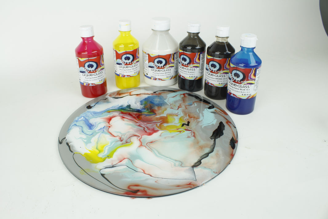 Liquid Glass - Pouring Colours - Black - Art Noise