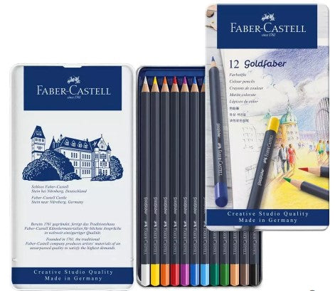 Faber-Castell - Goldfaber Colour Pencils, Tin of 12