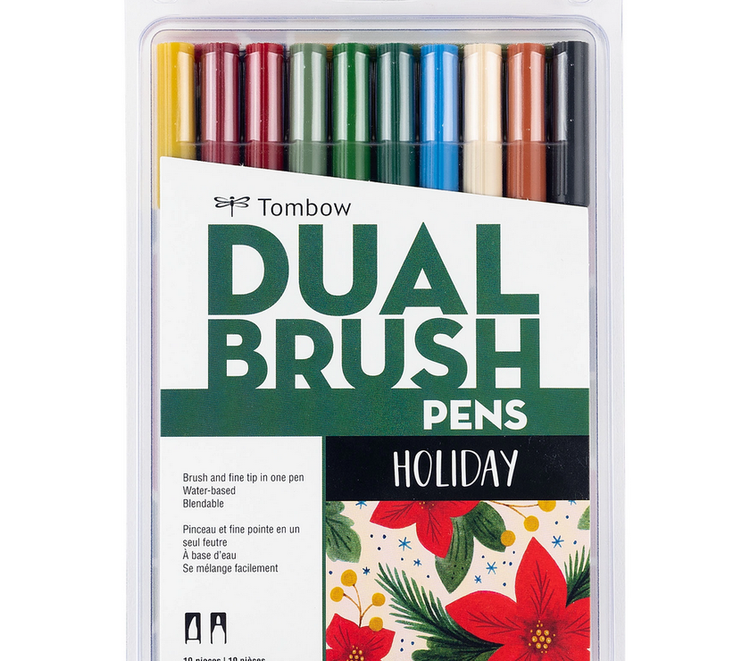 Tombow - Dual Brush Markers - Holiday, 10-Pack - Art Noise