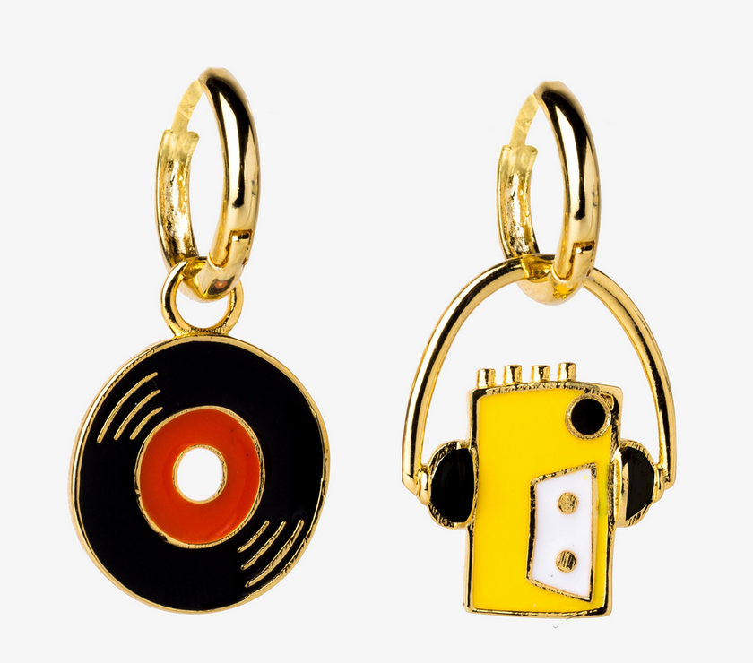 Yellow Owl Workshop - Hoop Earrings - Walkman & 7" - Art Noise