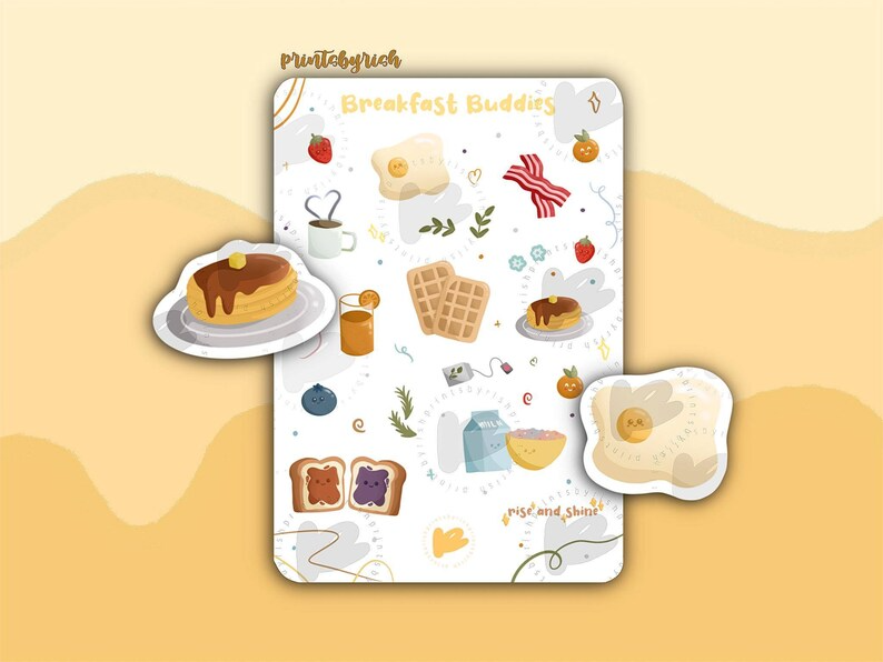 Prints By Rish - Breakfast Buddies Sticker Sheet - Art Noise