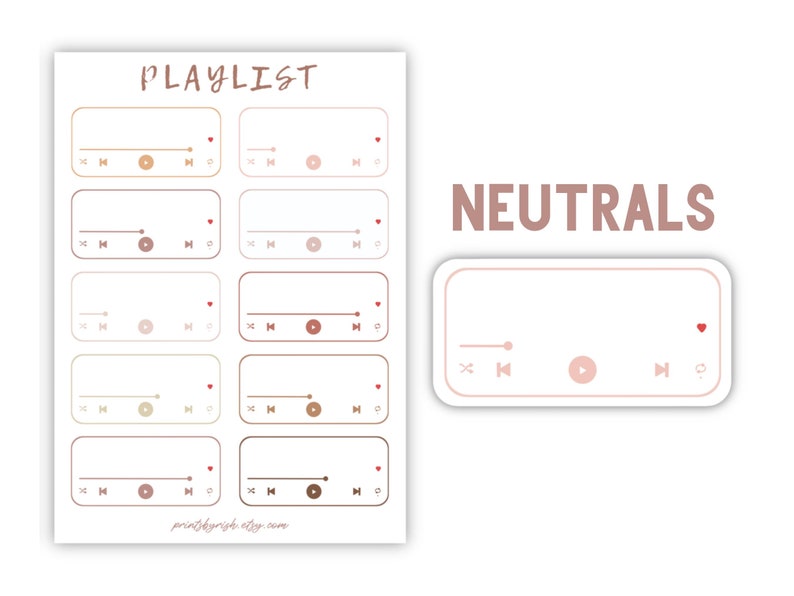 Prints By Rish - Playlist Sticker Sheet - Art Noise