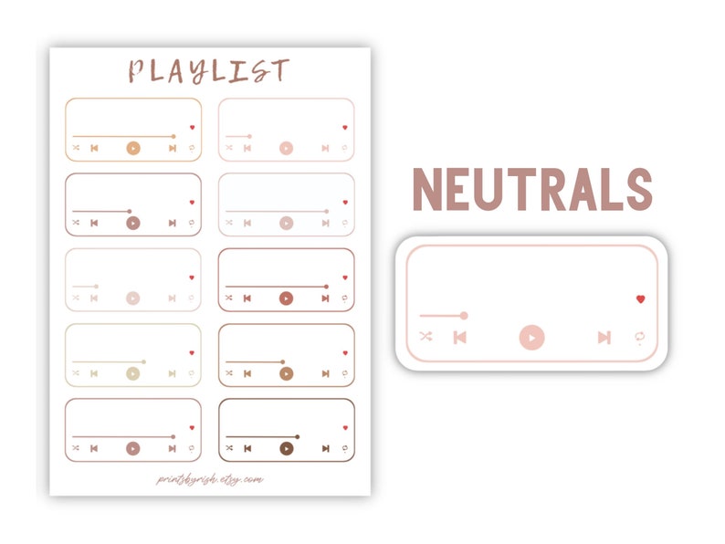 Prints By Rish - Playlist Sticker Sheet