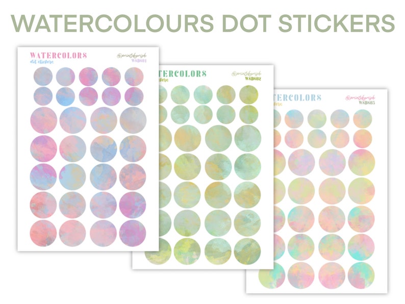 Prints By Rish - Watercolours Dots Sticker Sheet