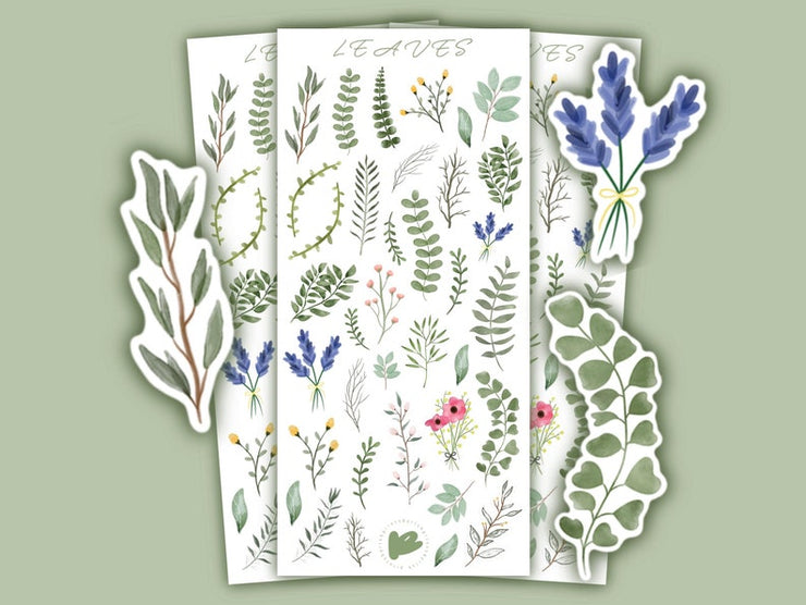 Prints By Rish - Leaves Sticker Sheet - Art Noise
