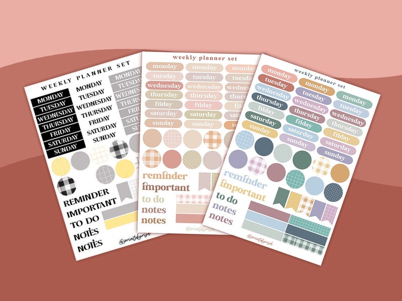 Prints By Rish - Pastels Weekly Planner Sticker Sheet