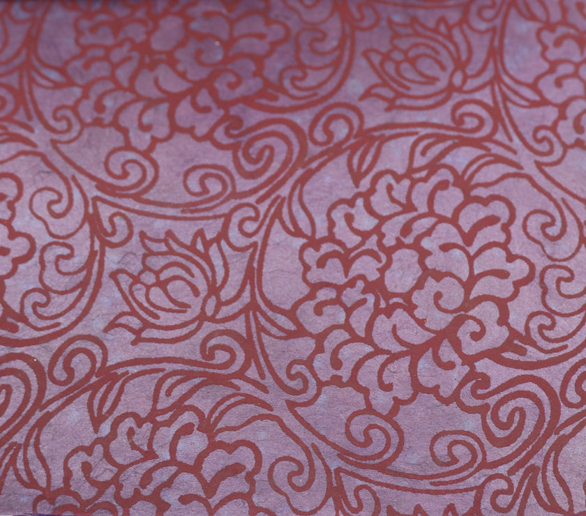 Tibetan Paper & Handicraft - Himalayan Lokta paper - Lotus print - 20x30" - Art Noise