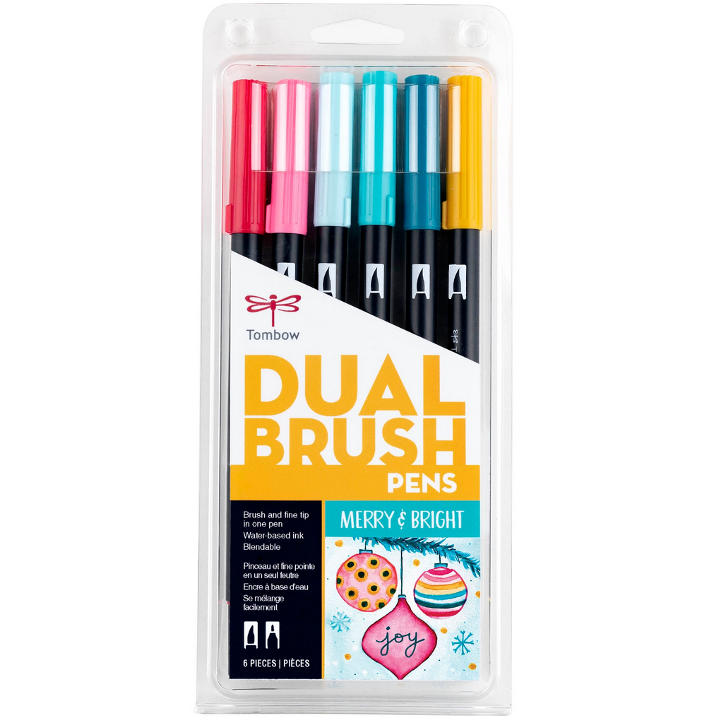 Tombow - Dual Brush Markers - Merry & Bright, 6-Pack - Art Noise