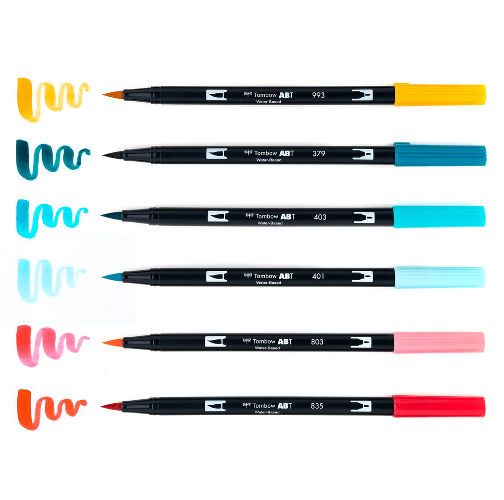 Tombow - Dual Brush Markers - Merry & Bright, 6-Pack