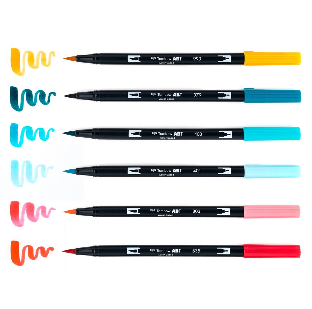 Tombow - Dual Brush Markers - Merry &amp; Bright, 6-Pack