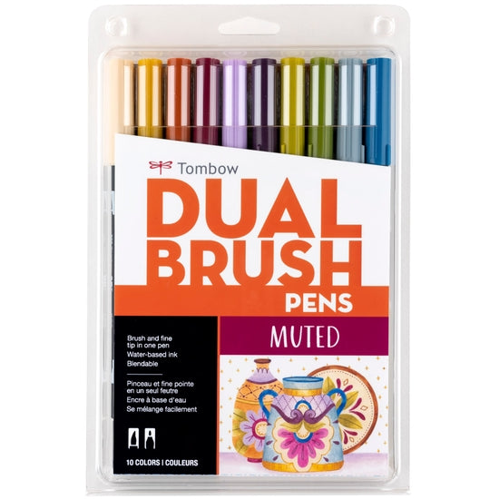 Tombow - Dual Brush Pen Art Markers: Muted - 10-Pack - Art Noise