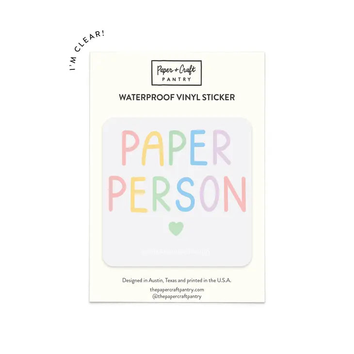 The Paper + Craft Pantry - Paper Person Clear Sticker - Art Noise