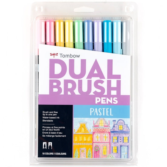 Tombow - Dual Brush Pen Art Markers: Pastel - 10-Pack - Art Noise