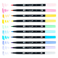 Tombow - Dual Brush Pen Art Markers: Pastel - 10-Pack - Art Noise