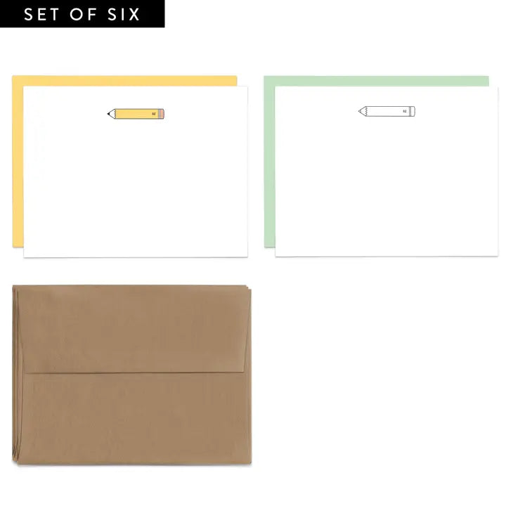 The Paper + Craft Pantry - Pencil Flat Notecard Set - Art Noise