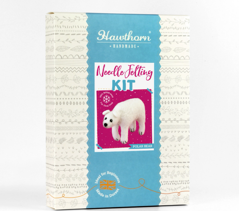 Hawthorn Handmade - Polar Bear Needle Felting Kit - Art Noise