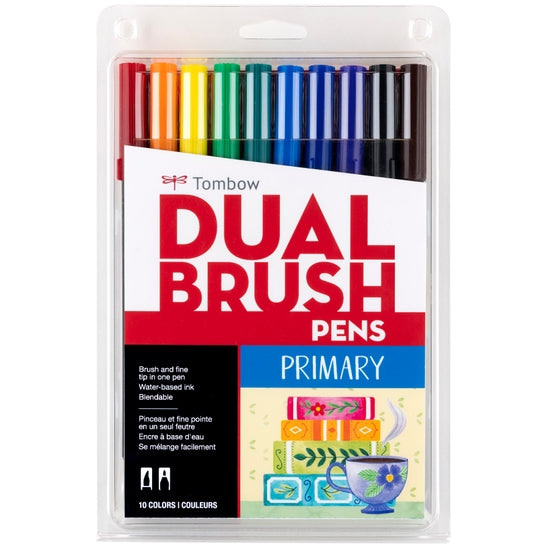 Tombow - Dual Brush Pen Art Markers: Primary - 10-Pack - Art Noise