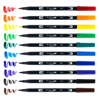 Tombow - Dual Brush Pen Art Markers: Primary - 10-Pack - Art Noise