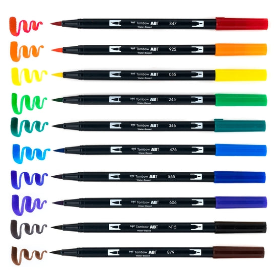Tombow - Dual Brush Pen Art Markers: Primary - 10-Pack