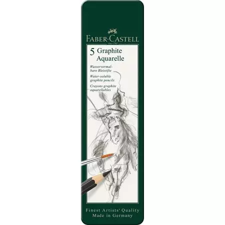 Faber-Castell - Graphite Aquarelle Water Soluble Pencil - Tin of 5 - Art Noise