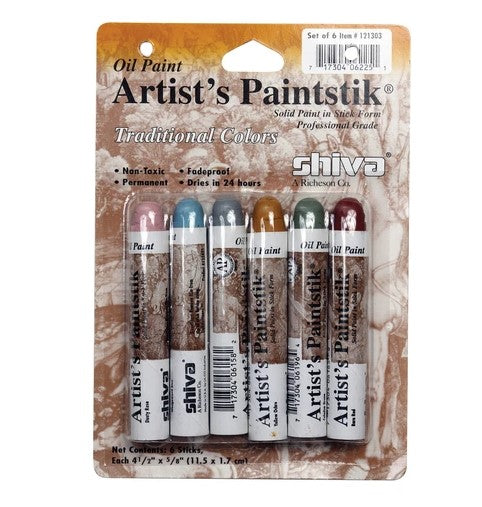 Jack Richeson - Shiva Paintstik - Set of 6 Traditional Colours - Art Noise Jack Richeson - Shiva Paintstik  - Set of 6 Traditional Colours Jack Richeson Oil Paint art-noise.myshopify.com jack-richeson-shiva-paintstik-set-of-6-traditional-colours