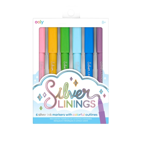 OOLY - Silver Linings Outline Markers - Set of 6