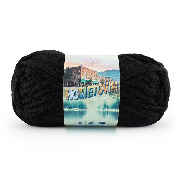Lion - Hometown Yarn - 142g - Super Bulky 6 - 74m (81yds) - South Dakota Black - Art Noise
