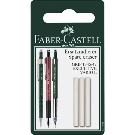 Faber-Castell - Spare Erasers for Grip 1345/47 Mechanical Pencil - Set of 3 - Art Noise