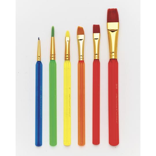 Faber-Castell - 6 Assorted Triangular Paintbrushes (4635797291095)