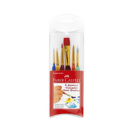 Faber-Castell - 6 Assorted Triangular Paintbrushes (4635797291095)