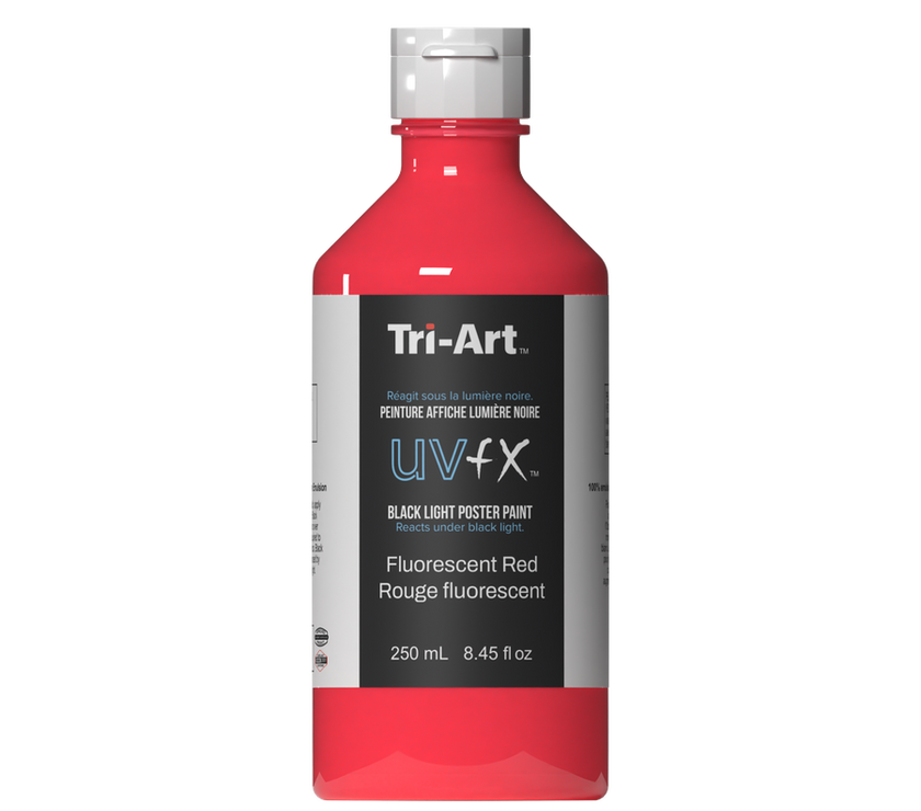 UVFX Black Light Poster Paint - Fluorescent Red - Art Noise
