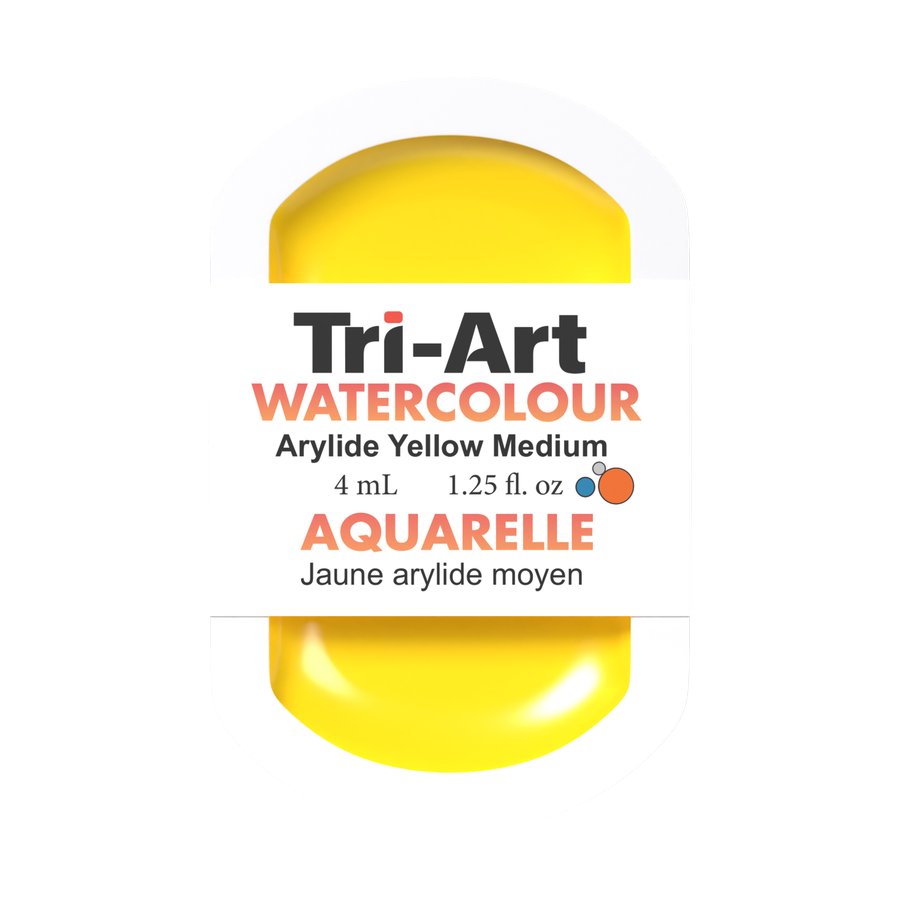 Tri-Art Water Colour Pans - Arylide Yellow Medium - 4 mL