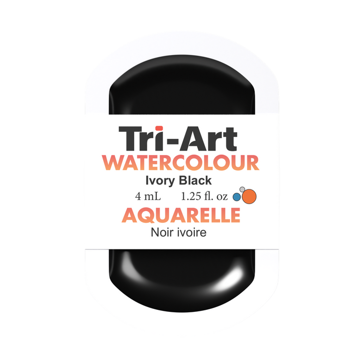 Tri-Art Water Colour Pans - Ivory Black - 4 mL - Art Noise