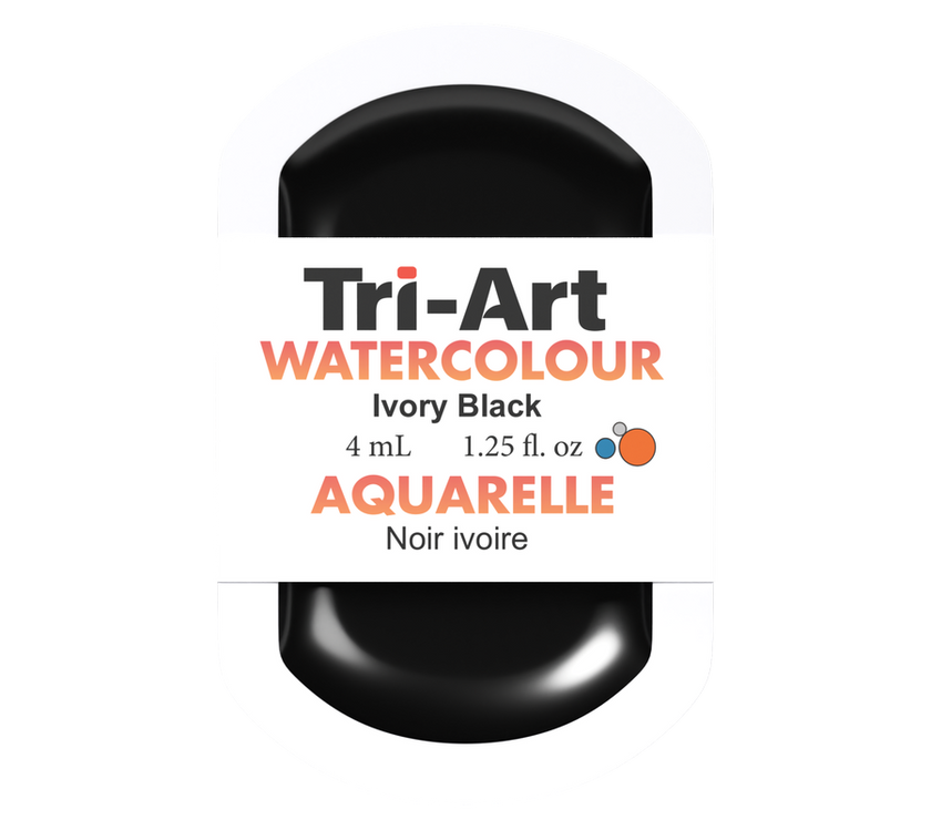 Tri-Art Water Colour Pans - Ivory Black - 4 mL - Art Noise