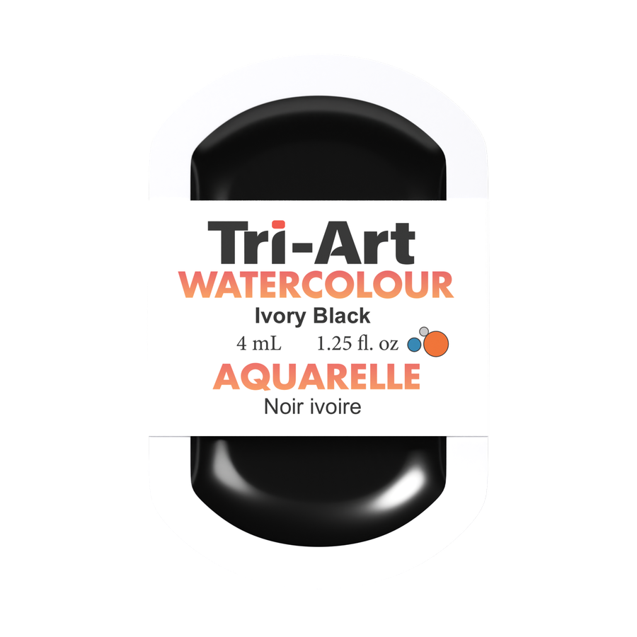 Tri-Art Water Colour Pans - Ivory Black - 4 mL - Art Noise